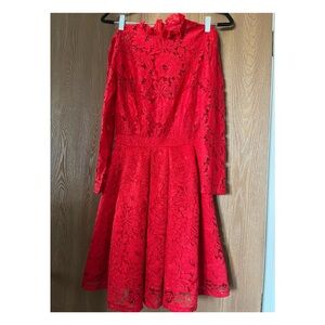 Elegant Red Lace Dress